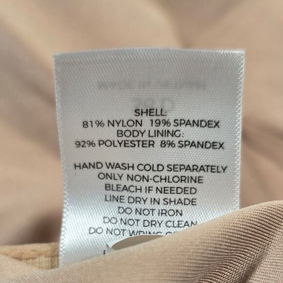 M Shade & Shore Blue V Ribbed Swim Top Bra Womens Size 36D Boning Removable Pads - Picture 9 of 10